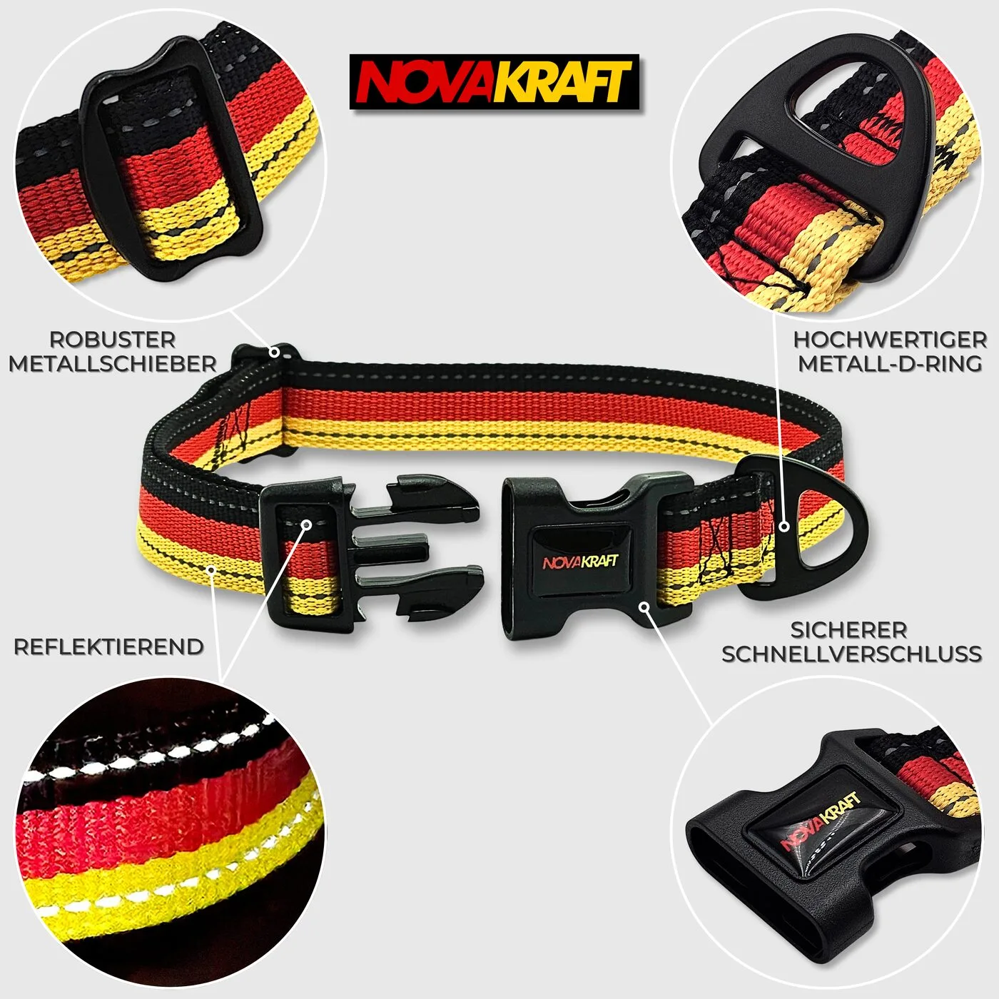 Hochwertige Metalldetails — D-Ring, Schieber, Schnellverschluss