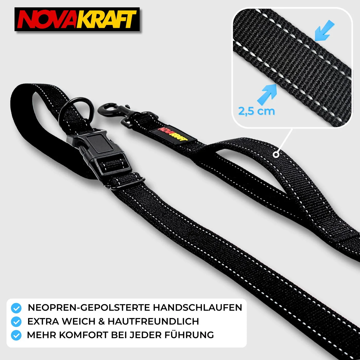 Neopren-gepolsterte Handschlaufen, 2,5 cm breit